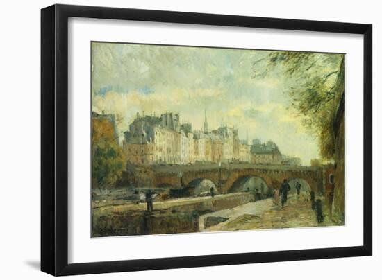 The New Bridge of the City; Le Pont Neuf De La Cite-Albert-Charles Lebourg-Framed Giclee Print