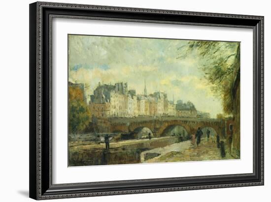 The New Bridge of the City; Le Pont Neuf De La Cite-Albert-Charles Lebourg-Framed Giclee Print