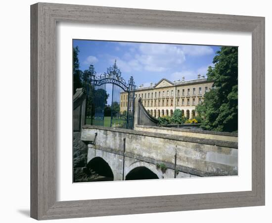 The New Building from the Cherwell Bridge, Magdalen College, Oxford, Oxfordshire, England-David Hunter-Framed Photographic Print