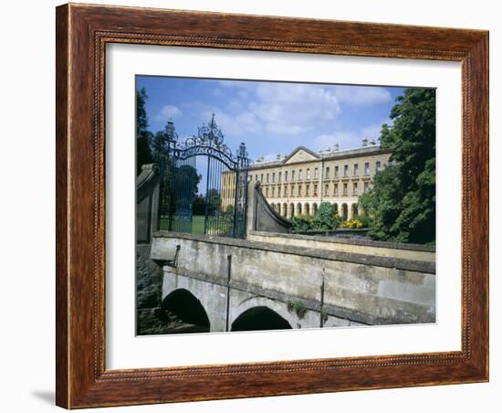 The New Building from the Cherwell Bridge, Magdalen College, Oxford, Oxfordshire, England-David Hunter-Framed Photographic Print