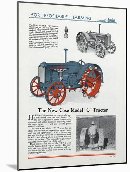 The New Case Model 'C' Tractor-null-Mounted Giclee Print