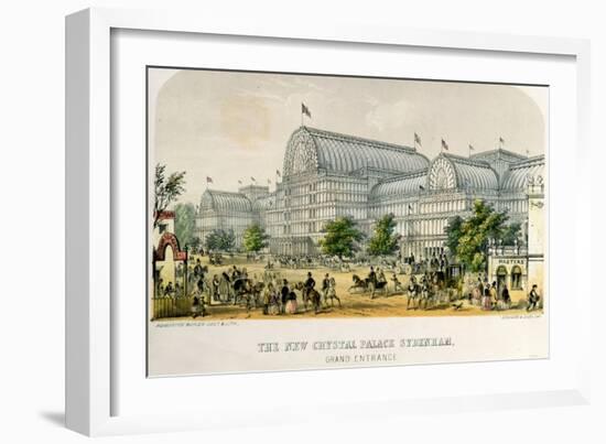 The New Crystal Palace Sydenham, Grand Entrance, Pub. 1854-Augustus Butler-Framed Giclee Print