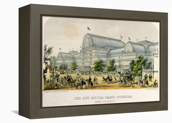 The New Crystal Palace Sydenham, Grand Entrance, Pub. 1854-Augustus Butler-Framed Premier Image Canvas