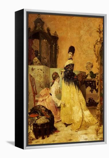 The New Dress-Alfred Emile Léopold Stevens-Framed Premier Image Canvas