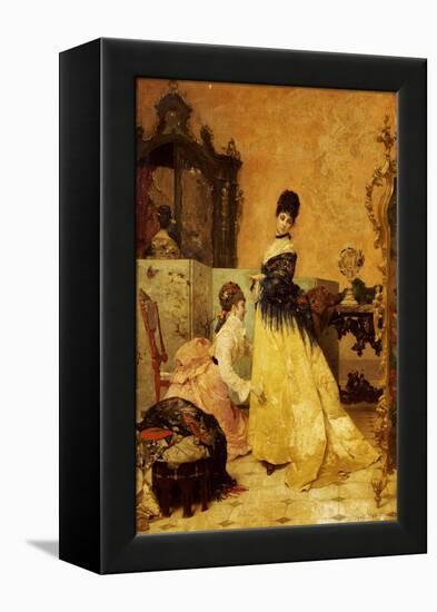 The New Dress-Alfred Emile Léopold Stevens-Framed Premier Image Canvas