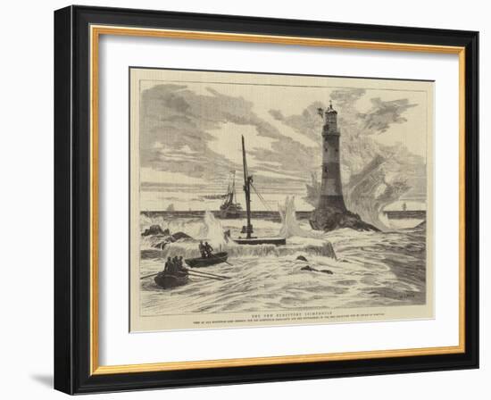 The New Eddystone Lighthouse-William Lionel Wyllie-Framed Giclee Print