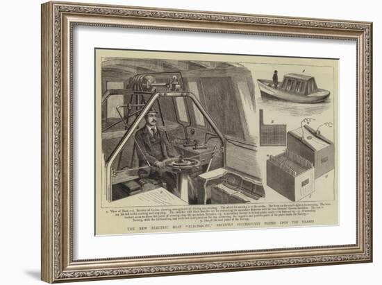 The New Electric Boat Electricity, Recently Successfully Tested Upon the Thames-null-Framed Giclee Print