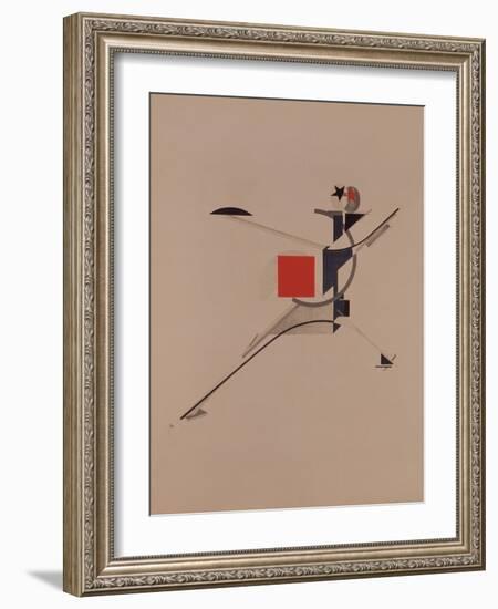 The New. Figurine for the Opera Victory over the Sun by A. Kruchenykh, 1920-1921-El Lissitzky-Framed Giclee Print