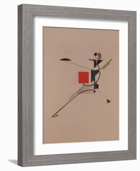 The New. Figurine for the Opera Victory over the Sun by A. Kruchenykh, 1920-1921-El Lissitzky-Framed Giclee Print