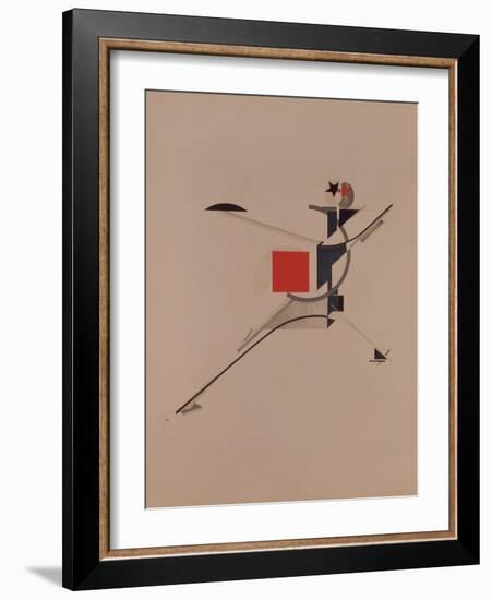 The New. Figurine for the Opera Victory over the Sun by A. Kruchenykh, 1920-1921-El Lissitzky-Framed Giclee Print