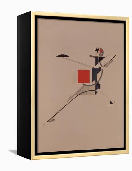 The New. Figurine for the Opera Victory over the Sun by A. Kruchenykh, 1920-1921-El Lissitzky-Framed Premier Image Canvas