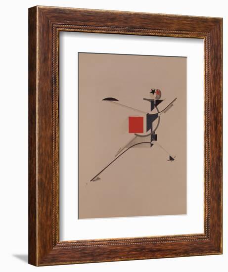 The New. Figurine for the Opera Victory over the Sun by A. Kruchenykh, 1920-1921-El Lissitzky-Framed Giclee Print