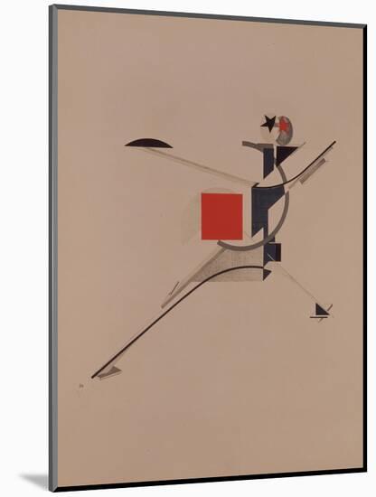 The New. Figurine for the Opera Victory over the Sun by A. Kruchenykh, 1920-1921-El Lissitzky-Mounted Giclee Print