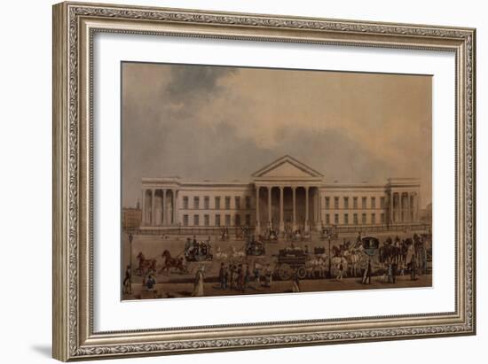 The New General Post Office, 1829 (Coloured Engraving)-James Pollard-Framed Giclee Print