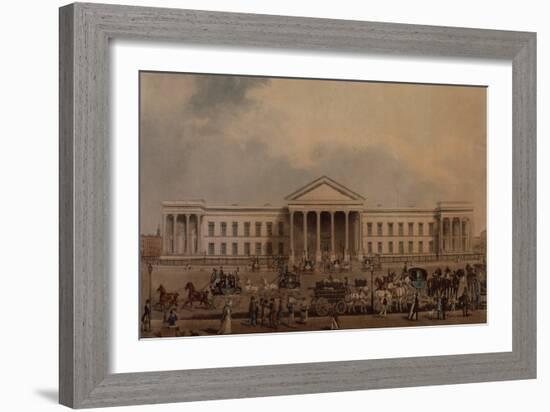 The New General Post Office, 1829 (Coloured Engraving)-James Pollard-Framed Giclee Print