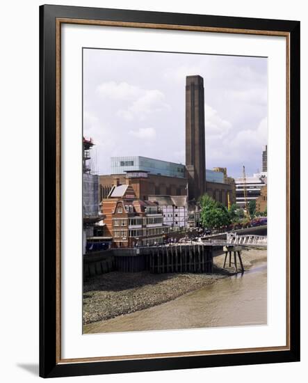 The New Globe Theatre with the Tate Gallery of Modern Art in Background, Bankside, London, UK-Fraser Hall-Framed Photographic Print