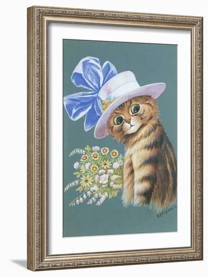 The New Hat (Gouache on Paper)-Louis Wain-Framed Giclee Print