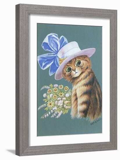 The New Hat (Gouache on Paper)-Louis Wain-Framed Giclee Print