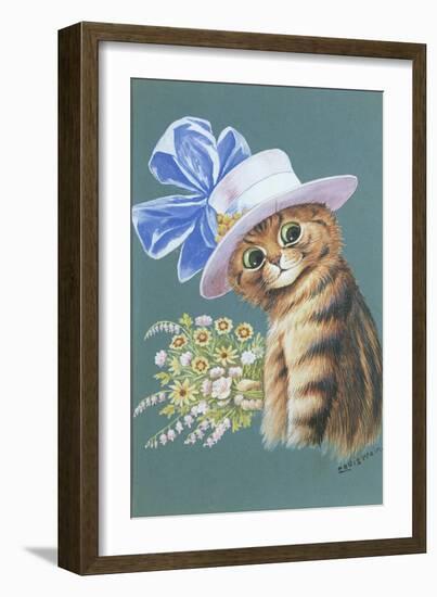 The New Hat (Gouache on Paper)-Louis Wain-Framed Giclee Print