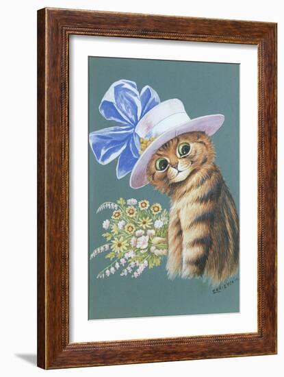 The New Hat (Gouache on Paper)-Louis Wain-Framed Giclee Print