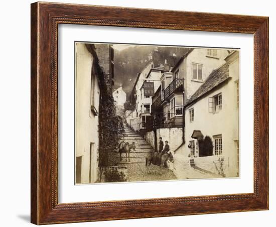 The New Inn and Street, Clovelly, Devon, Late 19th or Early 20th Century-null-Framed Giclee Print