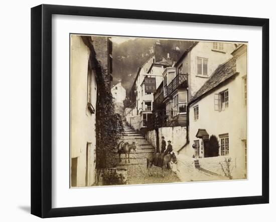 The New Inn and Street, Clovelly, Devon, Late 19th or Early 20th Century-null-Framed Giclee Print