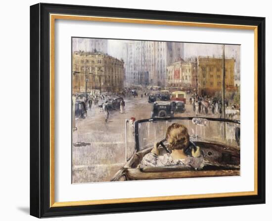 The New Moscow-Yuri Ivanovich Pimenov-Framed Art Print