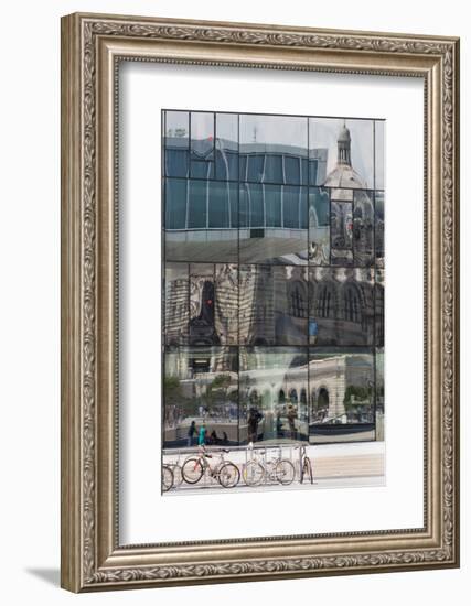 The New Mucem Gallery in Marseille with the Cathedral Reflected in the Glass, Provence, France-Martin Child-Framed Photographic Print