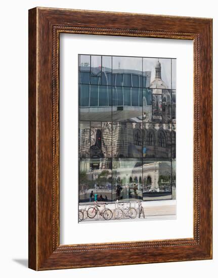 The New Mucem Gallery in Marseille with the Cathedral Reflected in the Glass, Provence, France-Martin Child-Framed Photographic Print