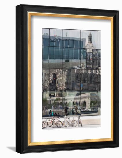 The New Mucem Gallery in Marseille with the Cathedral Reflected in the Glass, Provence, France-Martin Child-Framed Photographic Print