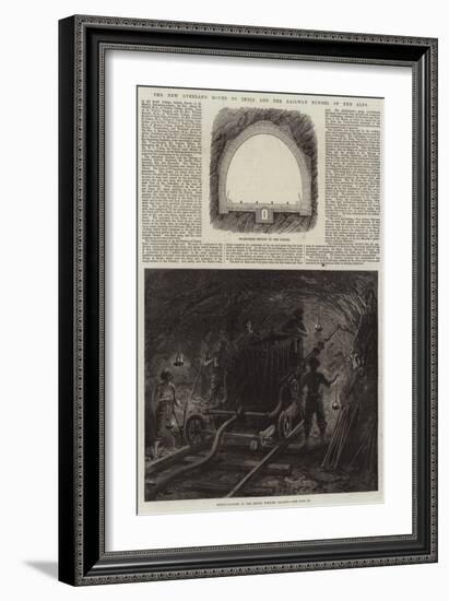 The New Overland Route to India and the Railway Tunnel of the Alps-null-Framed Giclee Print