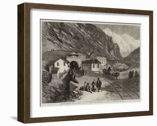 The New Overland Route to India, the Railway Tunnel under Mont Cenis, South End, at Bardonneche-null-Framed Giclee Print