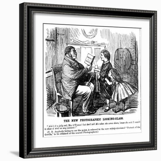 The New Photographic Looking Glass, Cartoon from Punch, Everyday Proof of Man's Origins, 1861-null-Framed Giclee Print