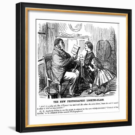 The New Photographic Looking Glass, Cartoon from Punch, Everyday Proof of Man's Origins, 1861-null-Framed Giclee Print