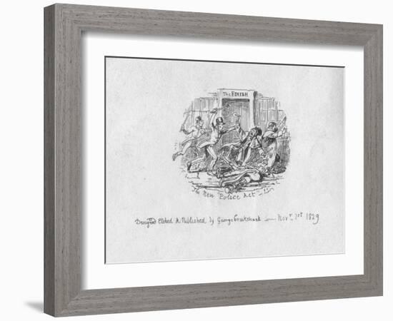 'The New Police Act', 1829-George Cruikshank-Framed Giclee Print