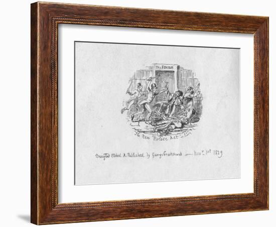 'The New Police Act', 1829-George Cruikshank-Framed Giclee Print