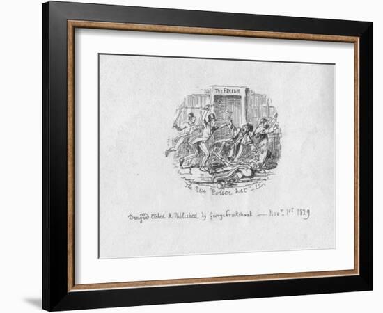 'The New Police Act', 1829-George Cruikshank-Framed Giclee Print