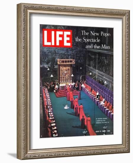 The New Pope, Vatican Interior, July 5, 1963-Dmitri Kessel-Framed Photographic Print