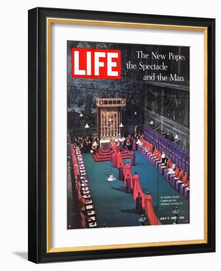 The New Pope, Vatican Interior, July 5, 1963-Dmitri Kessel-Framed Photographic Print