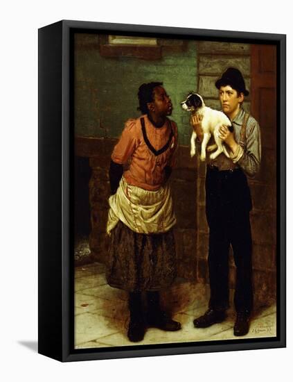 The New Puppy-John George Brown-Framed Premier Image Canvas