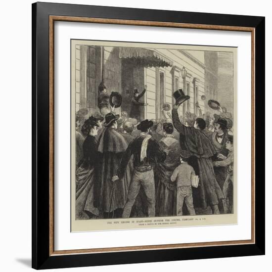 The New Regime in Spain, Scene Outside the Cortes, 10 February, 4 Pm-Joseph Nash-Framed Giclee Print