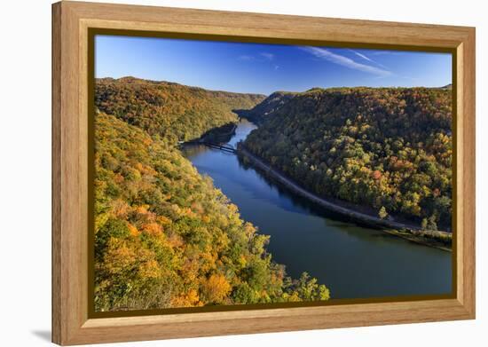 The New River Gorge, Hawks Nest State Park, Autumn, West Virginia, USA-Chuck Haney-Framed Premier Image Canvas