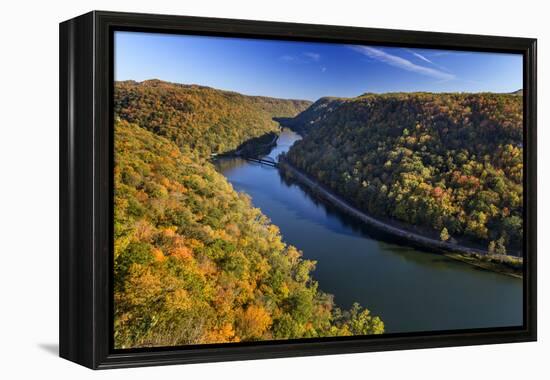 The New River Gorge, Hawks Nest State Park, Autumn, West Virginia, USA-Chuck Haney-Framed Premier Image Canvas