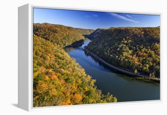 The New River Gorge, Hawks Nest State Park, Autumn, West Virginia, USA-Chuck Haney-Framed Premier Image Canvas