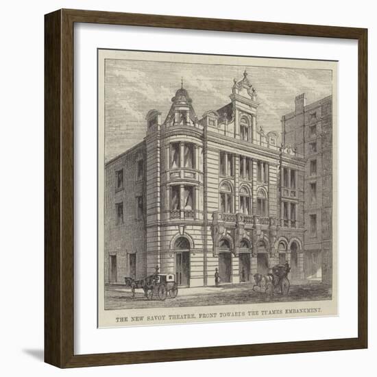 The New Savoy Theatre, Front Towards the Thames Embankment-null-Framed Giclee Print