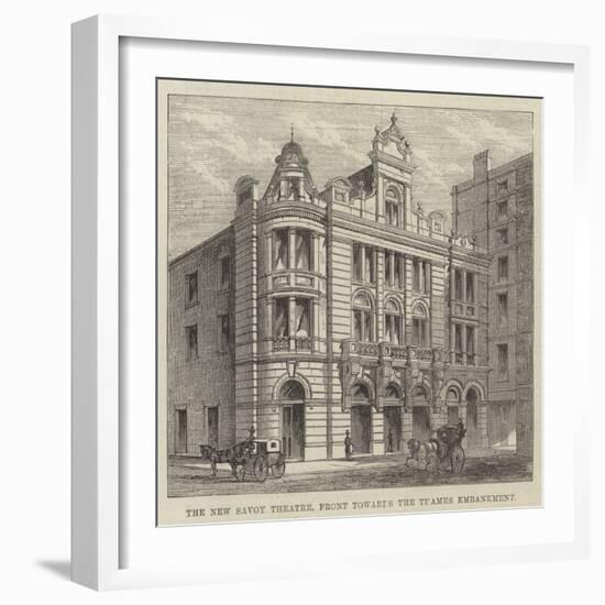 The New Savoy Theatre, Front Towards the Thames Embankment-null-Framed Giclee Print