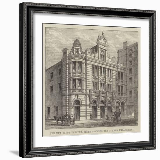 The New Savoy Theatre, Front Towards the Thames Embankment-null-Framed Giclee Print
