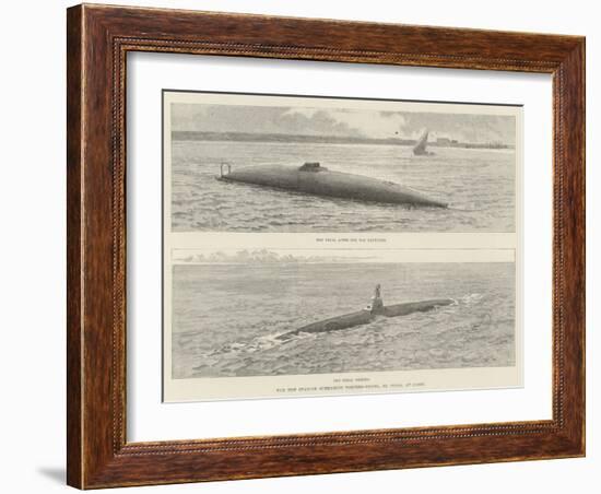 The New Spanish Submarine Torpedo-Vessel, El Peral, at Cadiz-null-Framed Giclee Print