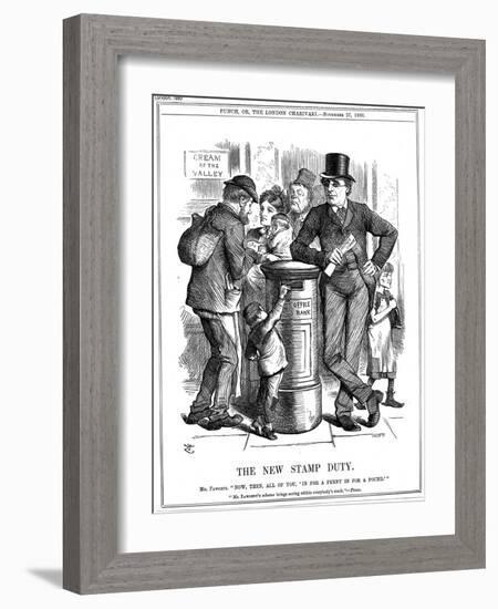 The New Stamp Duty, 1880-John Tenniel-Framed Giclee Print