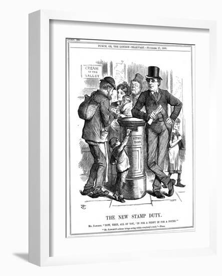 The New Stamp Duty, 1880-John Tenniel-Framed Giclee Print